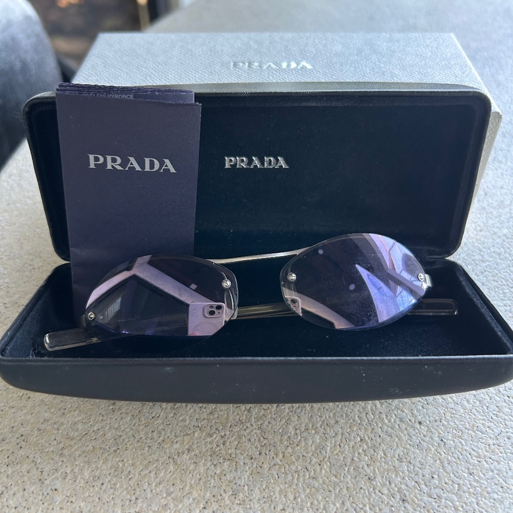 Prada Sunglasses (violet tint) - vintage purchased in Italy (w/box and case)